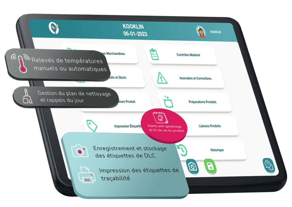 Application HACCP sur Tablette permettant de réaliser tout les autocontroles HACCP